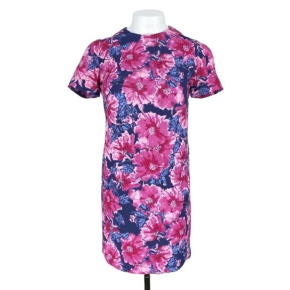 ARITZIA Babaton Patricio  Floral-Crepe T-shirt Dress Sz 0 - Picture 6 of 7